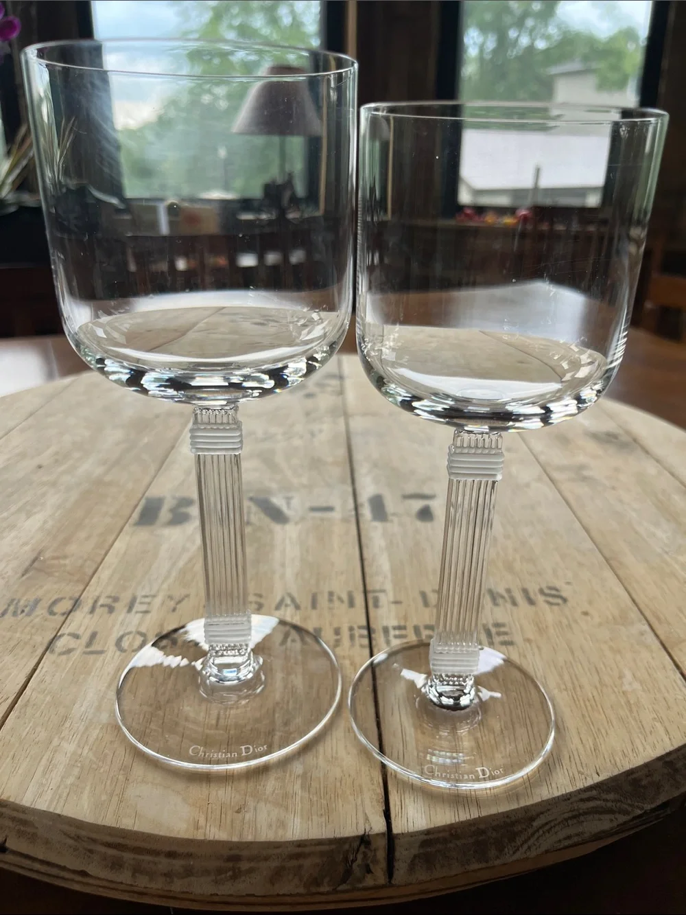CHRISTIAN DIOR “Gaudron Frost” wine glasses- Set of 2